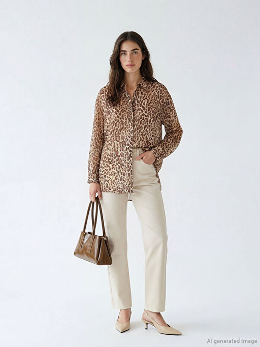 Leopar Desenli Kad?n G?mlek Tunik