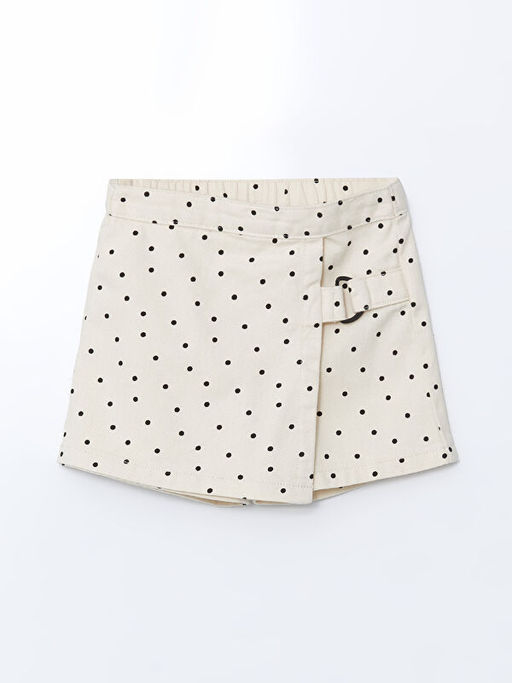 Beli Lastikli Puantiyeli K?z ?ocuk ?ort Etek