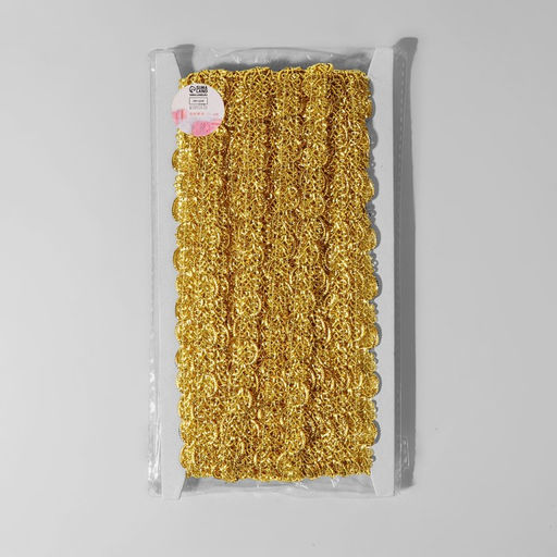 Тесьма декоративная, 12 мм, 10±1 м, цвет золотой