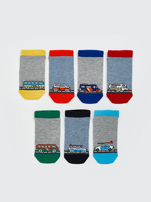 Desenli Erkek ?ocuk Patik ?orap 7li