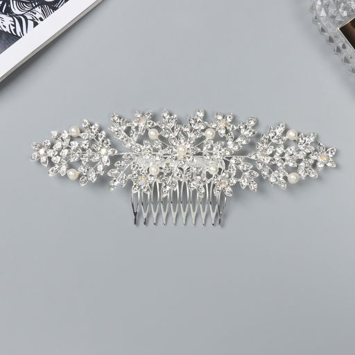 Гребень для волос «Розмари», цветочный, 16×6 см, серебро