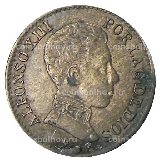 Монета 1 сентимо 1906 года Испания