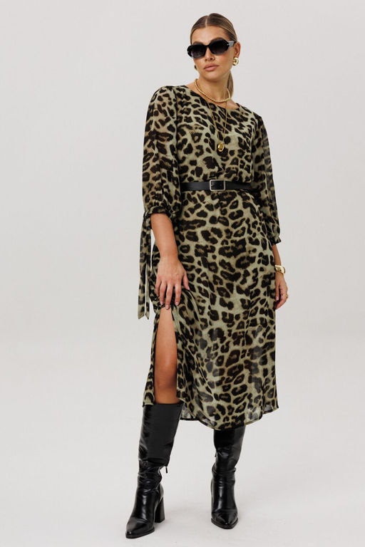 Платье ANELLI 1733 зеленый леопард фото 10