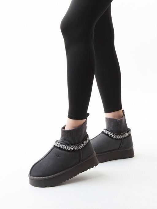 04-X-337 GRAY Угги женские (натуральная замша, 100% шерсть)