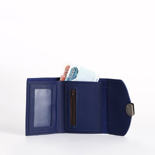 Кошелёк на кнопке, цвет синий - Simaland фото 5