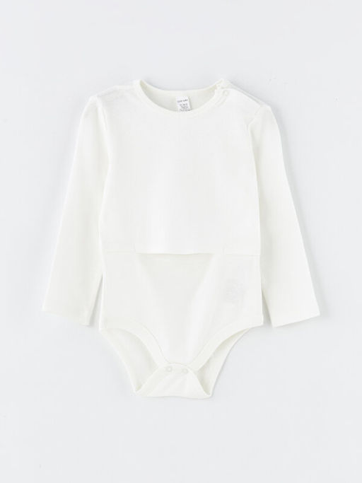 Bisiklet Yaka Uzun Kollu Basic Erkek Bebek ??t??tl? Bodysuit