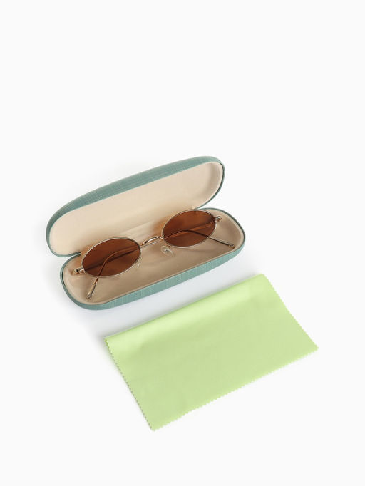 Футляр для очков на хлопушке, размер 16×6×3 см, зелёный