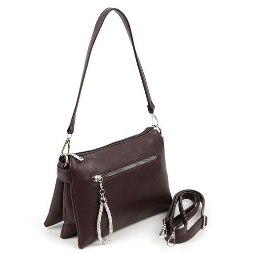 Женская сумка через плечо из эко кожи с пятью отделениями 95350 Коричневый