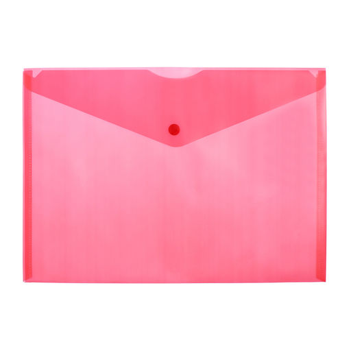 Цена за 10 шт. Папка-конверт на кнопке А4, 150 мкм, Calligrata Standard, прозрачная, красная