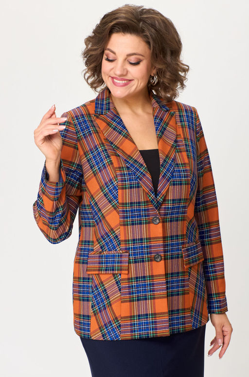Костюм БелЭльСтиль 412/597 клетка терракот+синий фото 3