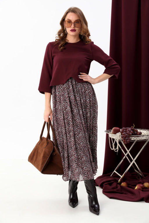 Платье NIKVA н740-14 винная абстракция