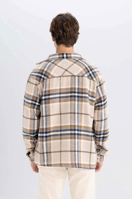 Рубашка Relax Fit в клетку с длинным рукавом Lumberjack - Defacto фото 6