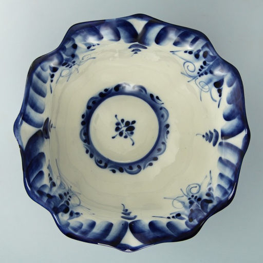 Салатник фарфоровый «Тюльпан», 19×19×7.5 см, гжель