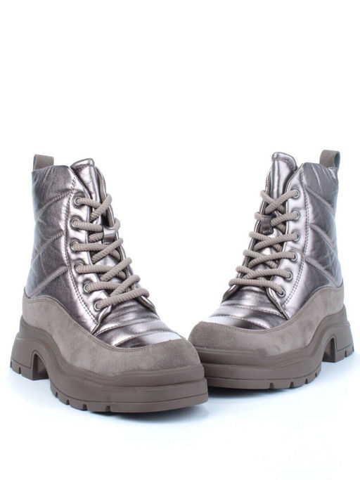 04-A117-4M BROWN Ботинки зимние женские (натуральная замша, натуральная кожа, натуральная шерсть)