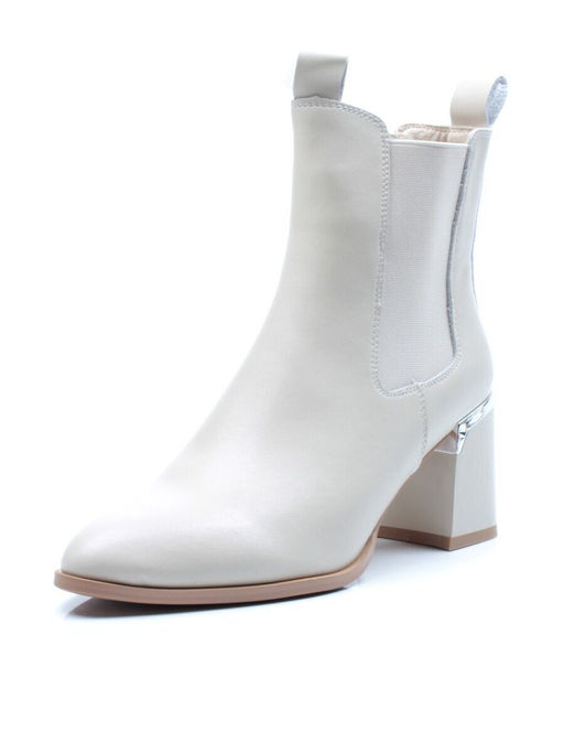 01-PCT161-2 BEIGE Ботинки Челси демисезонные женские (натуральная кожа, байка) - Фабричный китай фото 6