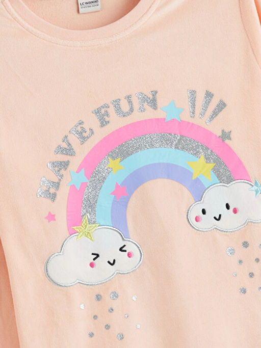 Bisiklet Yaka K?z ?ocuk Pijama Tak?m?