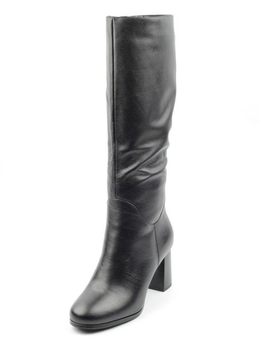 02-K91-D1 BLACK Сапоги зимние женские (натуральная кожа, натуральный мех (еврозима)) - Фабричный китай фото 5