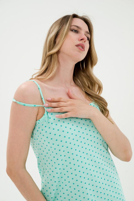 Ночная сорочка из кулирки Оливия звезда на ментоле - Амадэль фото 4