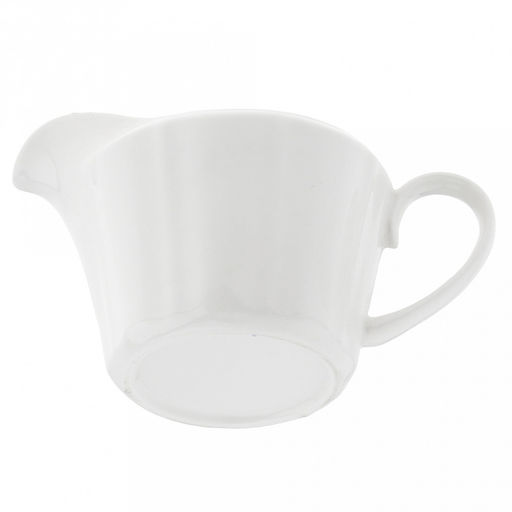 "Совершенство" Сливочник (молочник) фарфоровый 250мл, 13,7х8,4см h8,2см, белый, рельефный декор (Китай)