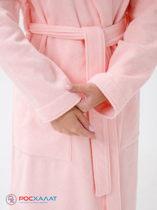 Женский халат с капюшоном розовый МЗ-06 (7)