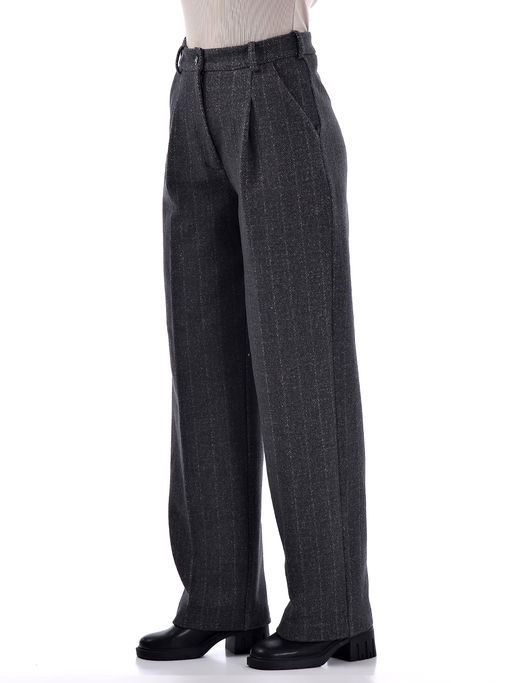 Теплые брюки из драпа c высокой посадкой - А+б коллекция фото 28