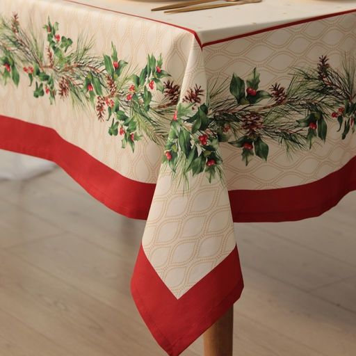 Набор новогодний Christmas wreath: скатерть 150×110 см +/-3 см с ВГМО, салфетка 40×40 см-4 шт., 100% хлопок
