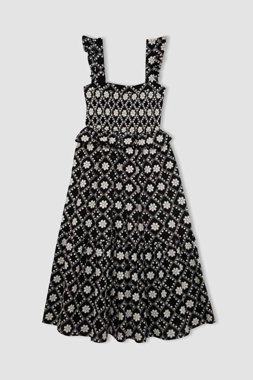 Платье миди с квадратным вырезом и бретелями Lug Von Siga x DeFacto  фото 10