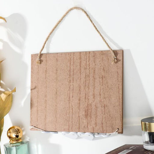 Ключница настенная Дом с сердечками, декоративные крючки, дерево, 25.6?18.2?0.6 см