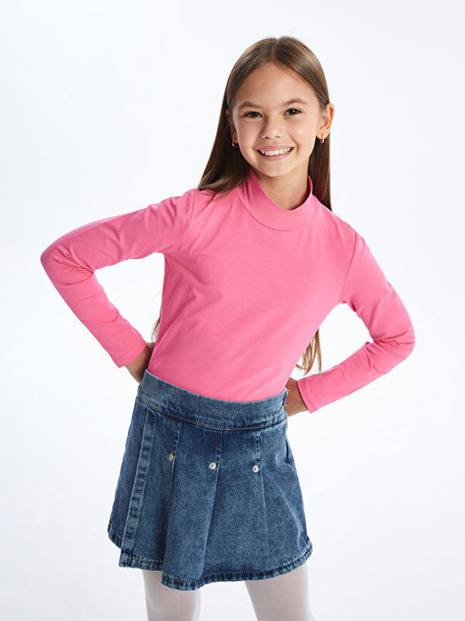 Yar?m Bal?k?? Yaka K?z ?ocuk Ti??rt - Waikiki фото 4