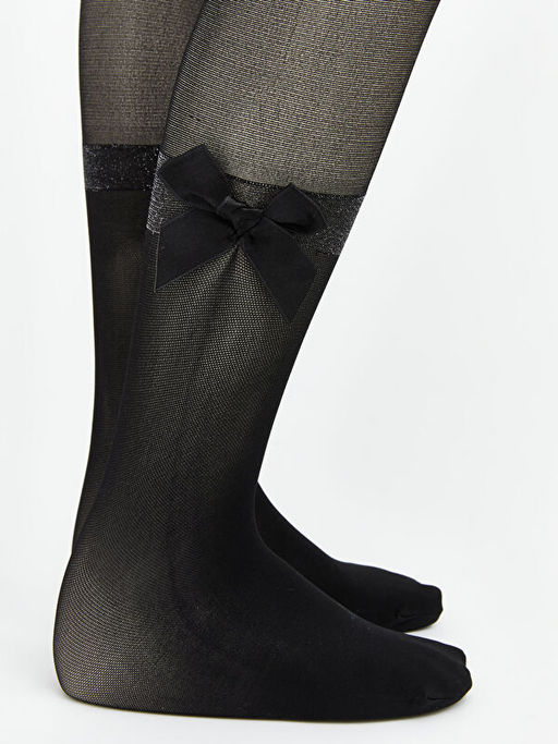 Fiyonk Detayl? K?z ?ocuk ?nce K?lotlu ?orap 2li