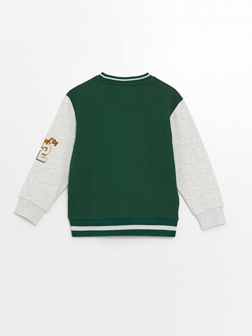 Bisiklet Yaka Bask?l? Uzun Kollu Erkek ?ocuk Sweatshirt - Waikiki фото 2