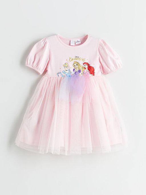 Cinderella Aurora ve Ariel Bask?l? K?z ?ocuk Elbise