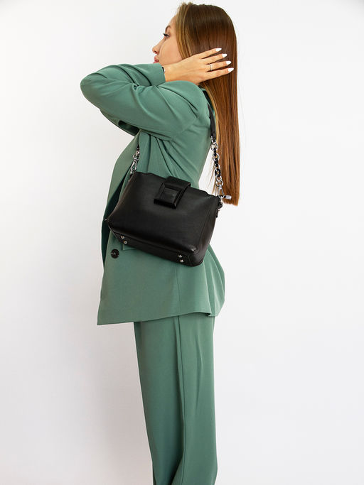 LACCOMA сумка Y1444-черный натуральная кожа полиэстр  фото 5