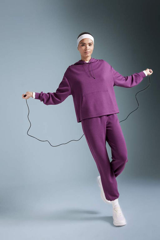 DeFactoFit Oversize толстовка широкого кроя премиум-класса с капюшоном и карманами-кенгуру для спортсменов  фото 2