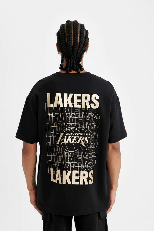 DeFactoFit Футболка свободного покроя NBA Los Lakers с круглым вырезом из плотной ткани с короткими рукавами  фото 7
