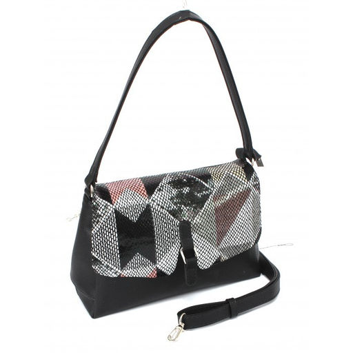 Сумка женская иск/кожа+нат/кожа ADEL-201/3в, 3отд, 2внут, карм, плечевой ремень, мозаика 262826