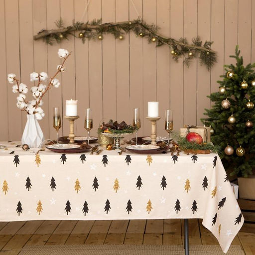 Скатерть новогодняя «Доляна» Christmas mood=146×220+/- 3 см, 100% хлопок, рогожка 164 г/м²