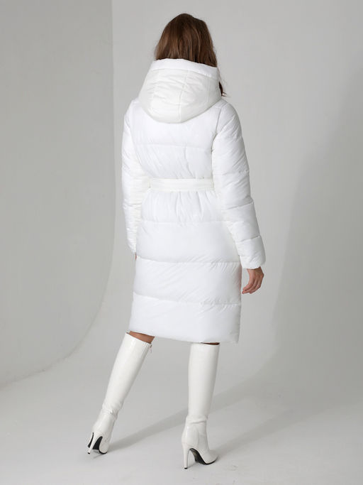 24433 Пальто стеганое молочный - Dizzyway фото 4