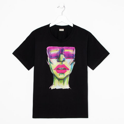 Футболка женская MINAKU Girl, чёрная, размер 42