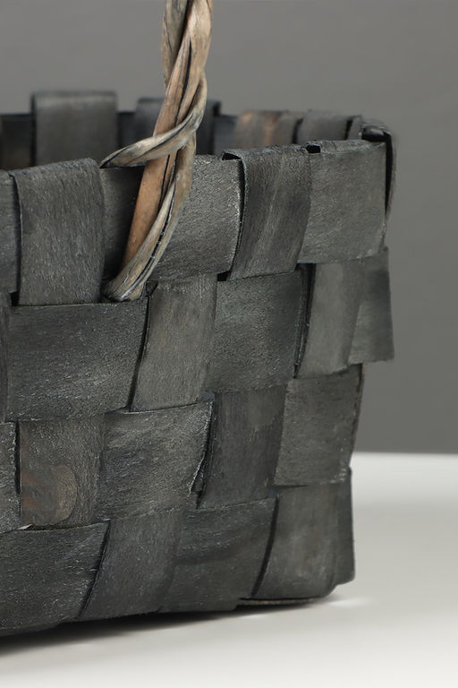 Корзина плетёная для хранения, 22×15×12 см, ручка h=12 см, ива, серая