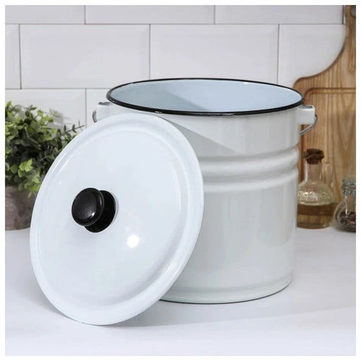 ЭМ_Ведро 12,0 л без деколи с крышкой цилиндр арт. 41204-242 КМК