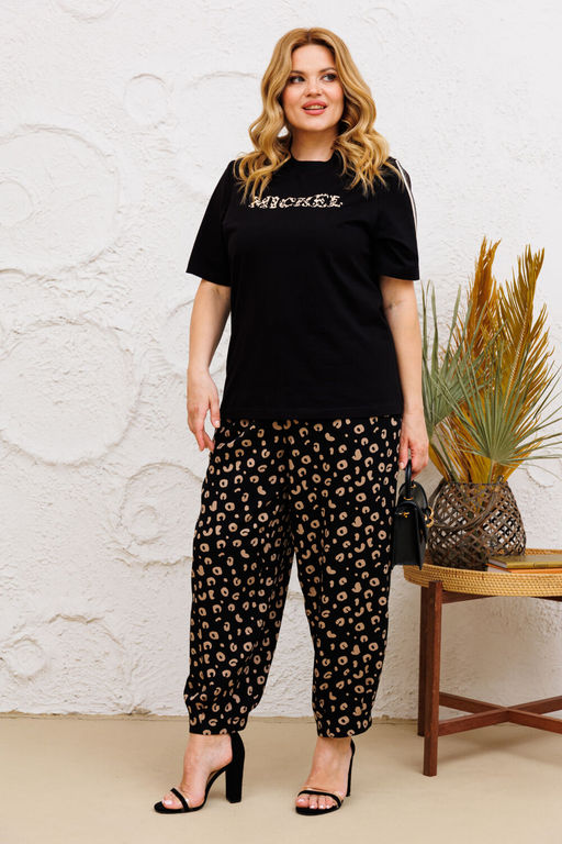 Костюм Michel Chic 1377 черный, леопард  фото 2