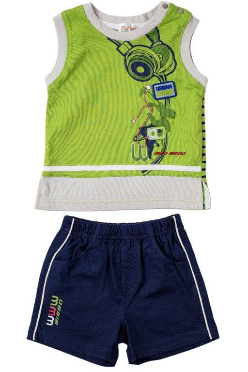 Комплект из хлопка для мальчика: майка с шортиками, M15-12 Mini Hippy