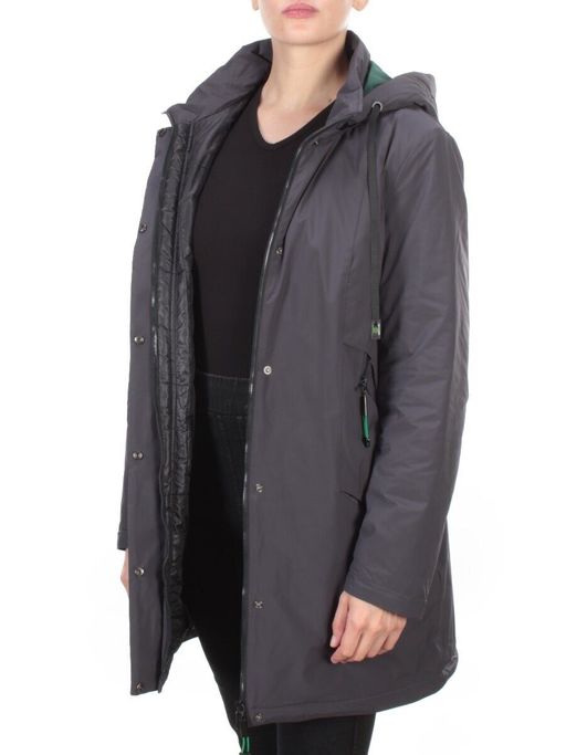 22-915 DARK GRAY Куртка демисезонная женская (100 гр. синтепон) PLOOEPLOO - Фабричный китай фото 7