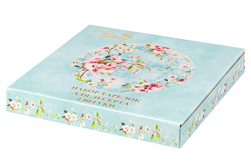 Набор тарелок для десертов 2 пр. 19*19*2 см Яблоневый цвет на голубом NEW BONE CHINA - Elan gallery фото 7