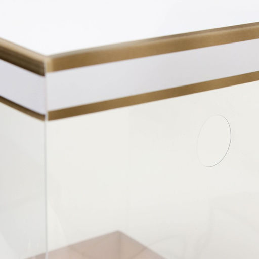 Коробка для цветов с вазой и PVC окнами складная, бронза, 16×23×16 см