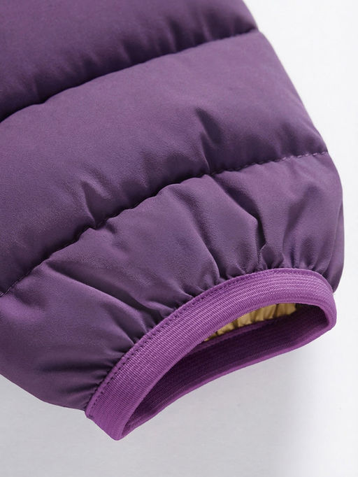 Куртка женская стёганая с капюшоном с графеновой подкладкой темно-фиолетового цвета 9624_1TF