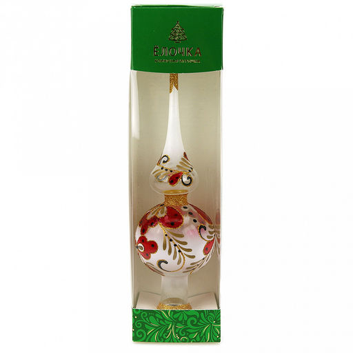 Елочная игрушка верхушка стеклянная Расписная д7см, h27,5см, ручная художественная роспись, подарочная упаковка (Россия) - Домашняя мода фото 3