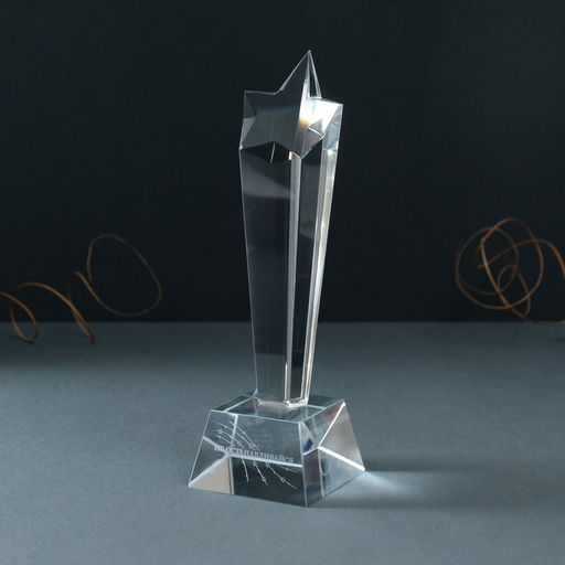 Фигурка стекло Стела наградная. Звезда - Не останавливайся, 6.5?6.5?23 см