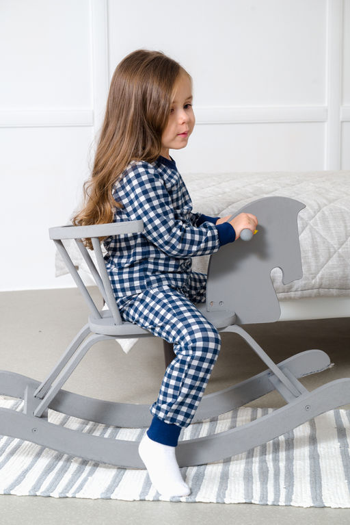 Пижама подростковая из кулирки пенье на манжетах Дрёма клетка синяя - Амадэль фото 27